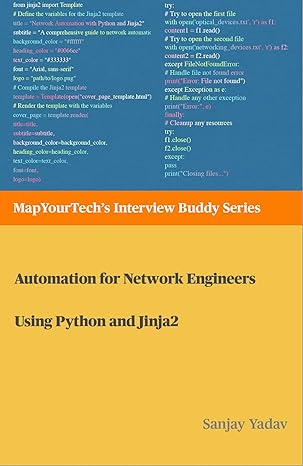 Automation for Network Engineers Using Python and Jinja2 Book Cover